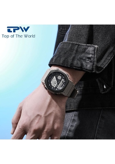 Yingfu Black Tpw Upper Brand Men Digital Watches Fashion Sports Men Band Watches Men Led Screen Watches Siyah