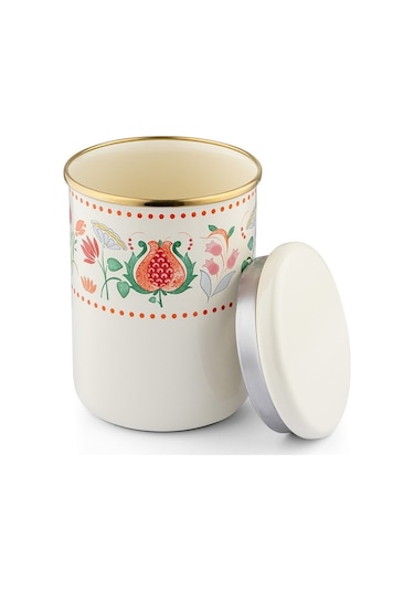 Emsan Nar Emaye Büyük Düz Kavanoz Çok Renkli