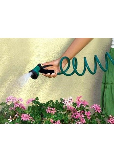 30 Metre Spiral Hortum + 4 Fonksiyonlu Özel Sulama Tabancası 4741