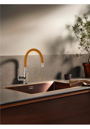 Esnek Hatlı Turuncu Mutfak Bataryası 220655561 Turuncu