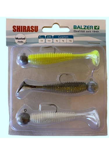 Balzer 16123 Shirasu Akiri Worm 7cm Silikon Yem 3'lü Set 1/0 İğneli 6-9-12gr Zokalar