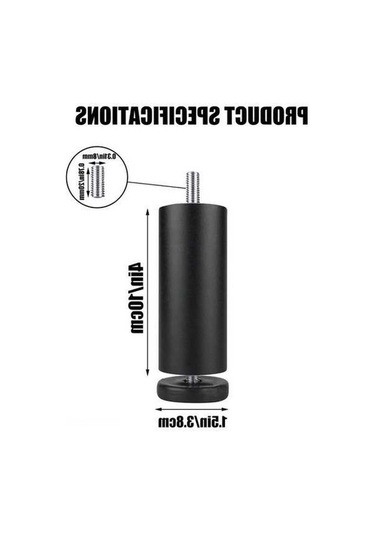 Besthome1 Alüminyum M8 X 35 Konik Ayarlanabilir Ayak, 3.78-4.1 İnç, Siyah, Pratik Mobilya Adaptörü