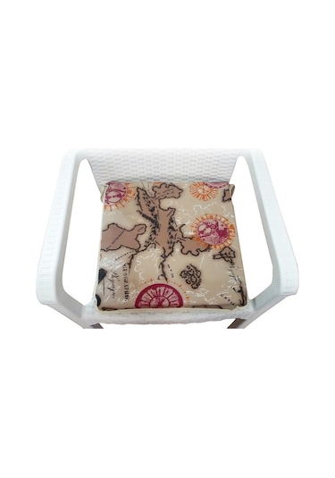 Mirzade 4'lü Paket Sandalye Minderi Tekli 40x40-kırmızı Harita 001