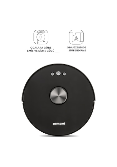 Homend Alex Laser Pro+ 1283H Siyah Moplu ve Haritalamalı Akıllı Robot Süpürge
