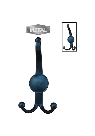 Metal Boncuk Portmanto Askısı Siyah Duvar Tipi Tekli Siyah