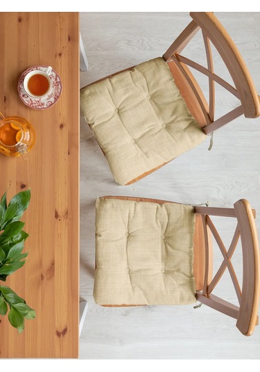 Mia Cara Sandalyeye Yerleştirilen Yastık 40x40 Cm 2 Adet Düz 391140412 Bej