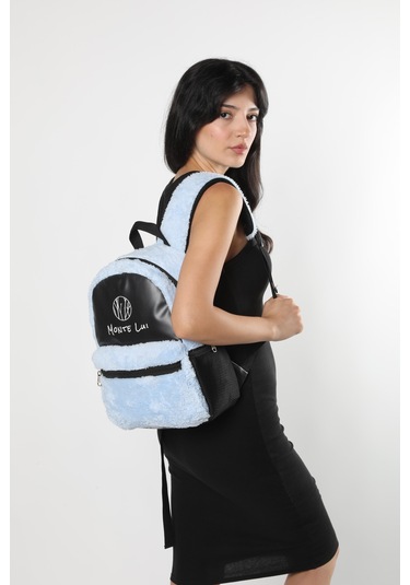 Monte Lui Mnt3637 Peluş Sırt Çantası Mavi Çok Renkli