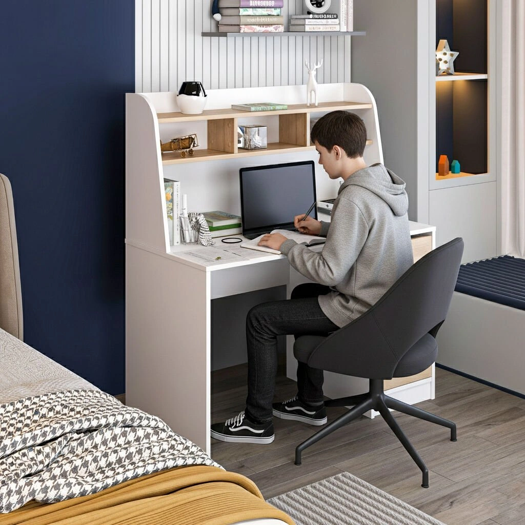 Orina Çalışma Masası - Beyaz/derin Sepet Çok Renkli