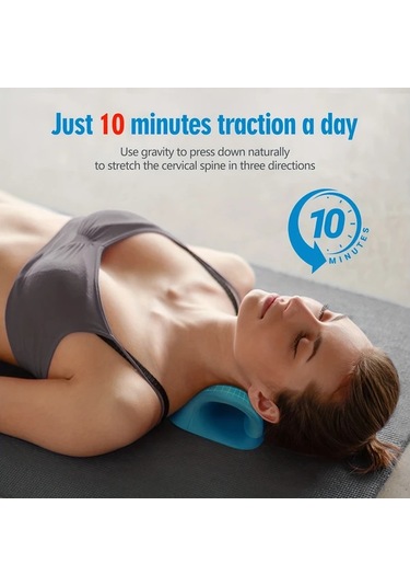 Elmpaly Siyah Eva Boyun Ve Omuz Rahatlatıcı C Şekilli Servikal Traksiyon Cihazı Masaj Yastığı Siyah