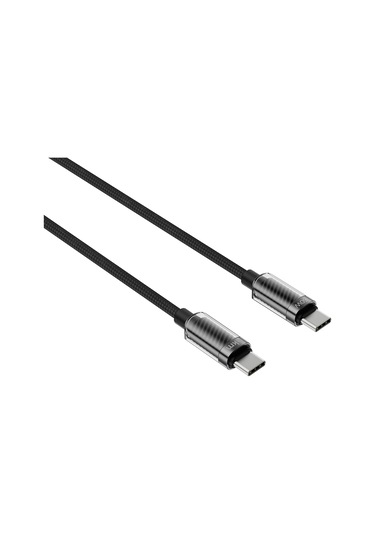 Knit Glam 60W Hızlı Şarj Destekli Type-C To Type-C Şarj Ve Data Aktarım Kablosu 1 Metre Siyah