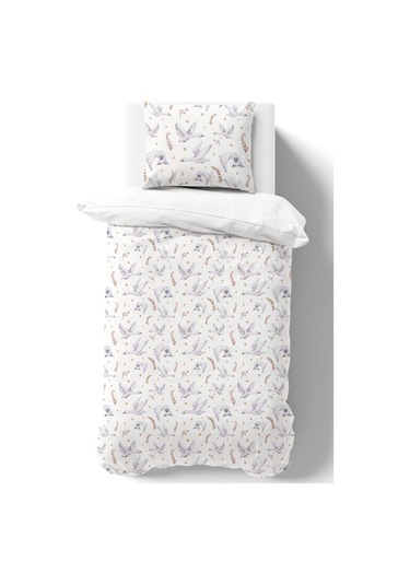 Organik Tek Kişilik Nevresim Takımı 160x220 - Kuğu Dansı Renkli