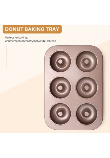 Ulzyvf Tepsisi Tabak Poşet Pişirme Karbon Kalıbı Donut Paslanmaz Altın 1 Adet Altın