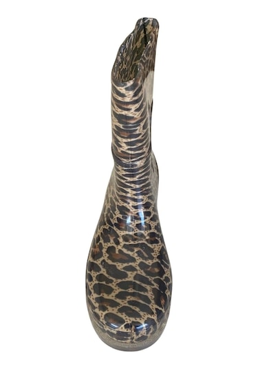Bahçe Ve Yağmur Çiçekli Kadın Çizmesi 36-40 Leopar Leopar