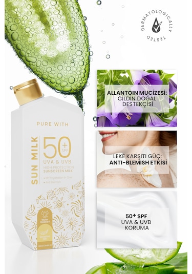 Pure With Sunscreen Sun Milk Yüksek Koruma Güneş Kremi SPF50 250 ML