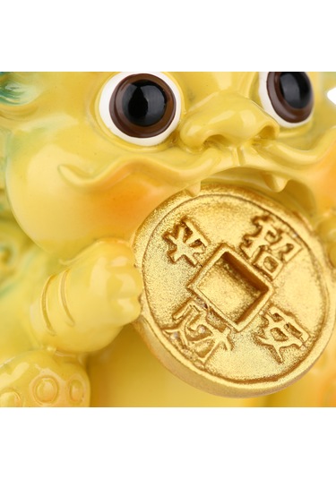 Neevoyu Küçük Sarı Pixiu Reçine Figürü - Para Ve Şans Simgesi, Masaüstü, Otomobil Dekorasyonu, Hediye Özel