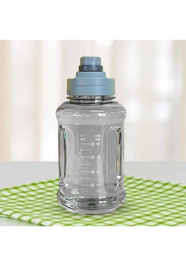 Suntek Spor Ve Seyahat Için Büyük Su Şişesi 1500ml 11x24cm Gri