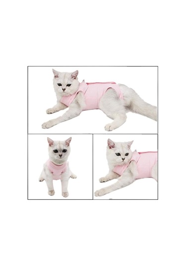 Mufunye Kedi Kurtarma Kıyafeti İçin Karın Yaraları Cilt Hastalıkları İçin Nefes Alabilen E-yaka Ameliyat Sonrası Yalama Önleyici