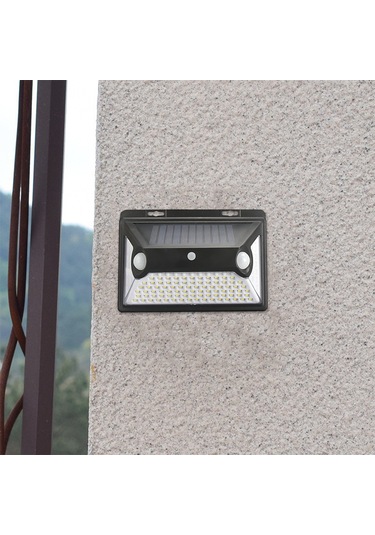 Youtek Solar Bahçe Işığı 118 Led, Hareket Sensörlü, Ip44 Su Geçirmez, Usb Şarjlı, Siyah Dış Mekan Duvar Lambası 1 Adet