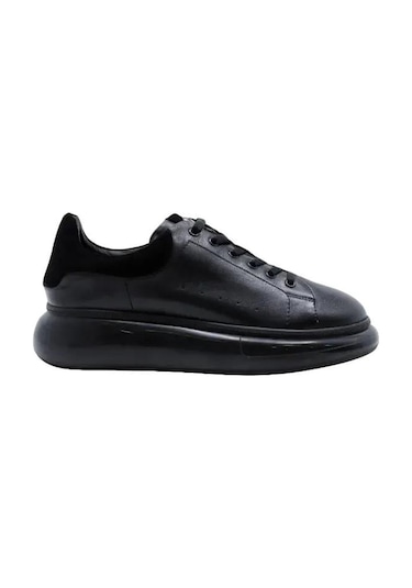 Poletto Hakiki Deri Sıyah Sneaker Düz 777 01-998 Siyah