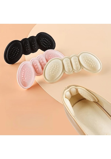 Willowhaven 4 Çift Bej Kadın Topukluğu Yastıklı Ayakkabı İç Tabanı Ayarlanabilir Rahat