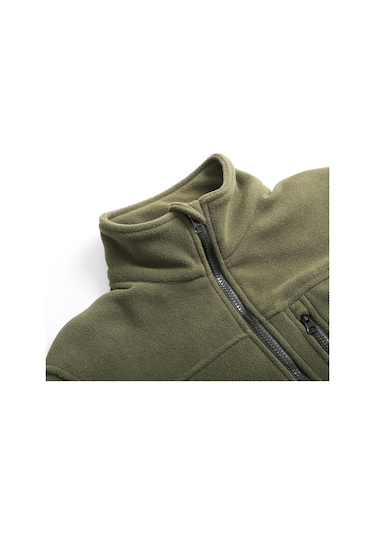 Yeni Polar Ceket, Erkek Dik Yaka Polar Ceket, Sonbahar Ve Kış İçin Sıcak Ve Rahat. Yeşil