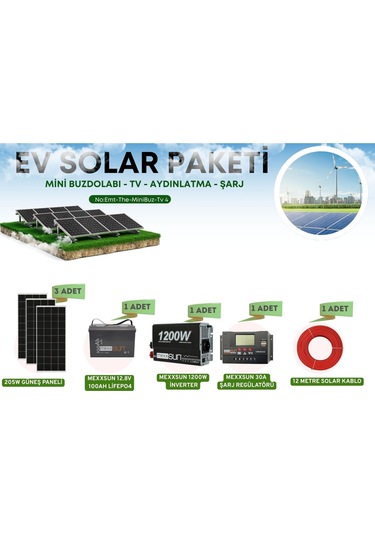 Yayla Paketi Lifepo4 Akülü Güneş Panelli Sistem