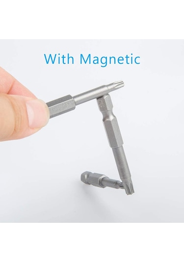 Dinosaurs 12 Paket Torx Başlı Tornavida Ucu Seti 1/4 Inç Hex Shank T5-t40 Yıldız Tornavida Alet Kiti 1 Paket Saplı