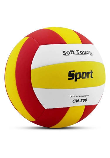 Voleybol Topu Soft Touch Yapıştırma Yumuşak Yüzey 18 Panel 5 Numa Beyaz - Kırmızı