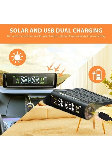Didadodo Kablosuz Solar Tpms, Lastik Basıncı Ve Tuture İzleme Sistemi 4 Harici Sensör 4.3 L Renkli Ekran