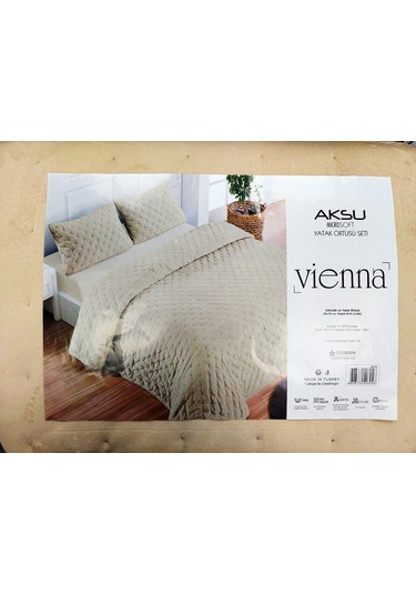 Aksu Soft Vienna Çift Kişilik Yatak Örtüsü Seti 220x240 -mocha Mocha