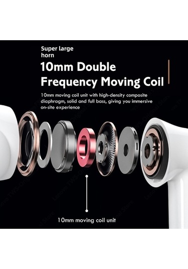 Novahub Lenovo Lp1s Kablosuz Kulaklık - Spor Kulaklık, Hafif & Konforlu, 10mm Hoparlör, 40mah Pil, 10m Menzil, Siyah