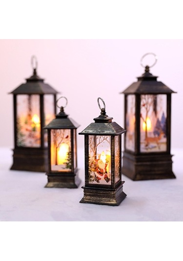 Fortunelane Noel Led Alev Desenli Plastik Lambası - Masaüstü/agac Asılı Dekoratif Işık, 6 Renkten Seçim, 3lr44 Pil İle Çalışır