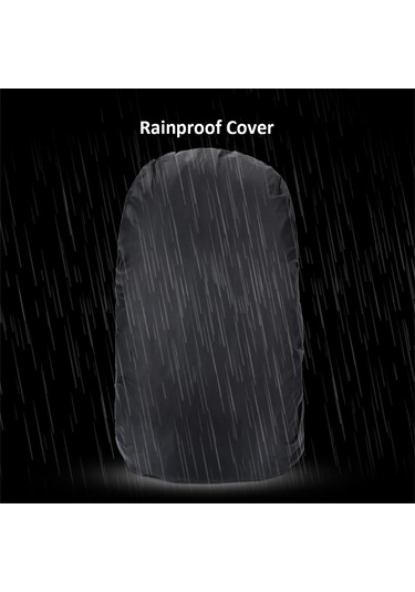 Yaleker 50l Siyah Dışarıda Yürüyüş, Dağcılık Ve Seyahat İçin Su Geçirmez Nilon Çift Omuzlu Sırt Çantası Siyah