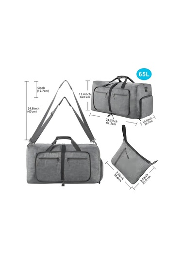 Maiyame Siyah Outdoor Spor Kamp Seyahat Çanta - Katlanabilir Büyük Kapasite, Ayırtılmış Ayakkabı Bölmesi, Nilon Materyal, Sağlam Ve Pratik Siyah