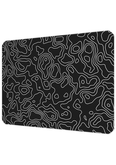40x30cm Gaming Oyuncu Mousepad Black Topography Map Mp104030