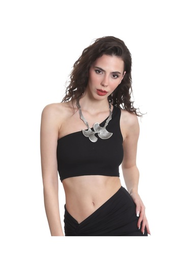 Kadın Antik Gümüş Kaplama Bohem Kolye Gümüş