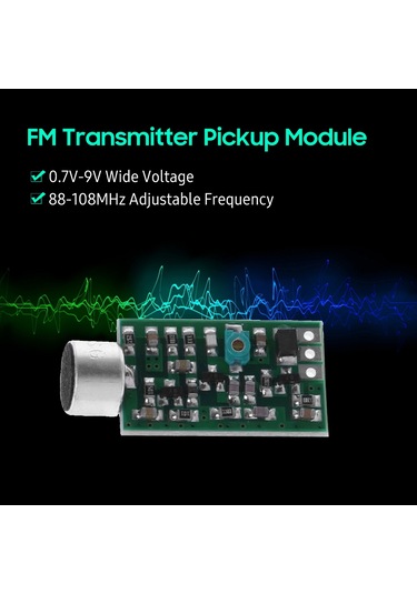 Aubyhe Fm Transmitter Modülü V4.0 - 88-108mhz Frekans Aralığı, 0.7-9v Çalışma Gerilimi, Kablosuz Ses Alıcı Mikrofon