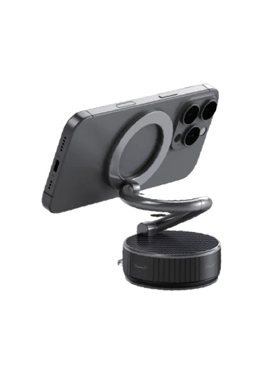 Linktech H884 Premium Magepro Vakum Tabanlı Mıknatıslı Telefon Tutucu Siyah