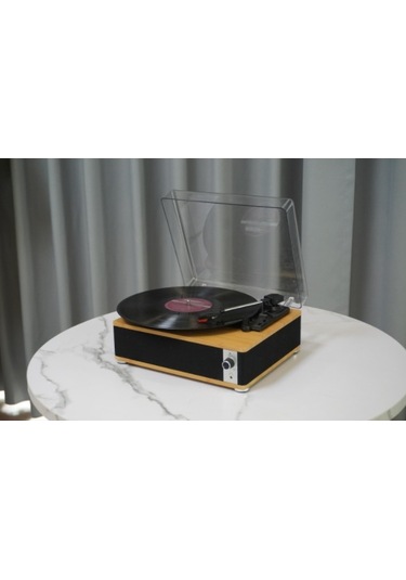 Fomix Fm-109 Siyah Hoparlörlü Bluetoothlu Pikap Plak Çalar Siyah