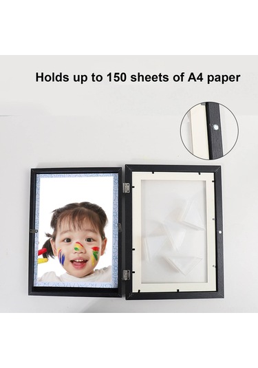 Lemestar Beyaz Ahşap Çocuk Sanatı Depolama Kutusu - 33x24x3 Cm, 3 Adet Izsiz Çivi, Dıy Açılır Rakam Çerçevesi