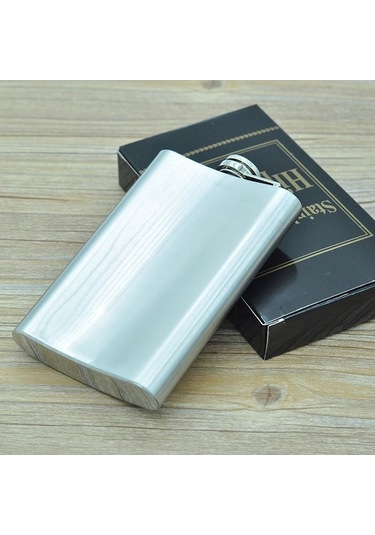 Ganzhoushop Yapımı Vahşi Taşınabilir Sporları Sones Seyahat Paslanmaz Matarası Hava Ev El Cep Çelik Açık 285ml - Dayanıklı Ve Şık Tasarım Gümüş