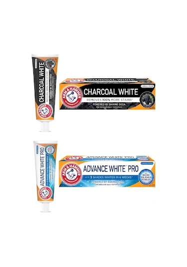 Arm & Hammer Charcoal White + Advence White Pro Diş Macunu 2 x 75 ML