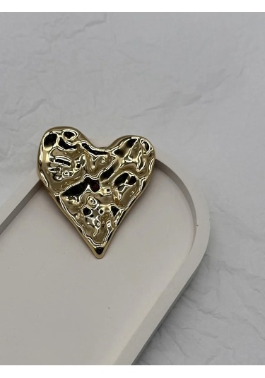 Best Price 34 Orijinal Broş Kalp Yırtık Metal 342231422 Altın Rengi