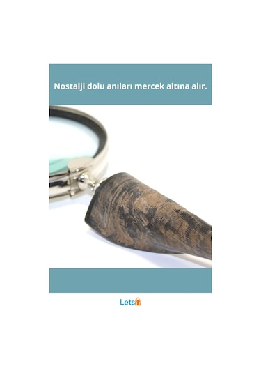 Doğal Boynuz Saplı Metal Çerçeveli Büyüteç