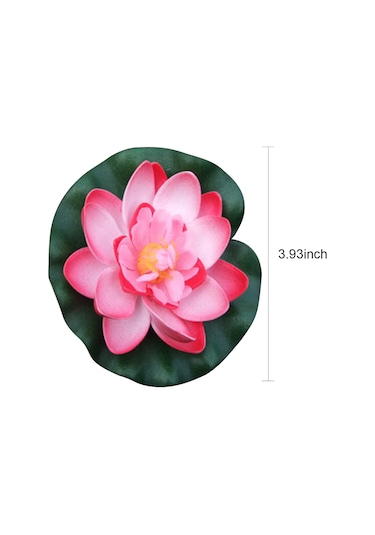Kangvka 10cm Pembe Simülasyon Lotus Çiçeği - Akvaryum Havuzu Göl Dekorasyonu - Su Üstünde Yüzen Sahte Lotus - Dayanıklı Eva Malzeme