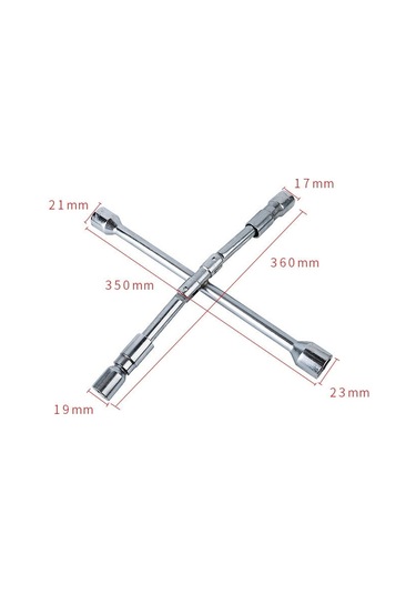 Sones 350mm Katlanır Çapraz Kol Araba Lastiği Anahtarı, Özellikler: 17/19/21/23mm