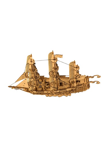 Ejderha Gemisi Ahşap Maket Seti Dıy 3d Puzzle Yelkenli Gemi Koleksiyoner Modeli 823 Parça