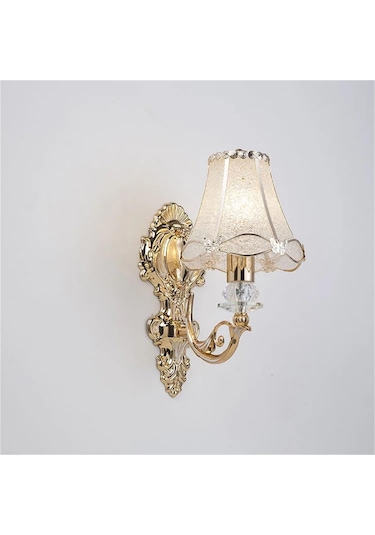 Avrupa Petal Duvar Lambası Başucu Altın Tek Başa Tv Tv Arka Plan Yatak Odası Yaşam Koridoru Merdiven Işık Sıcak Işık Altın