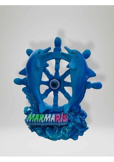 Yunus & Dümen Temalı Marmaris Yazılı Polyester Biblo 9cm X 9cm Kod:23