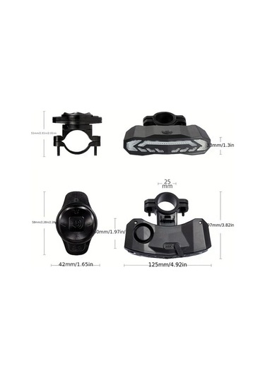 Siyah 5'li Akıllı Bisiklet Hırsızlık Alarmı 113db Ses, Dönüş Fren Sinyali, Ip65 Korumalı, 6 Ay Pil Ömrü